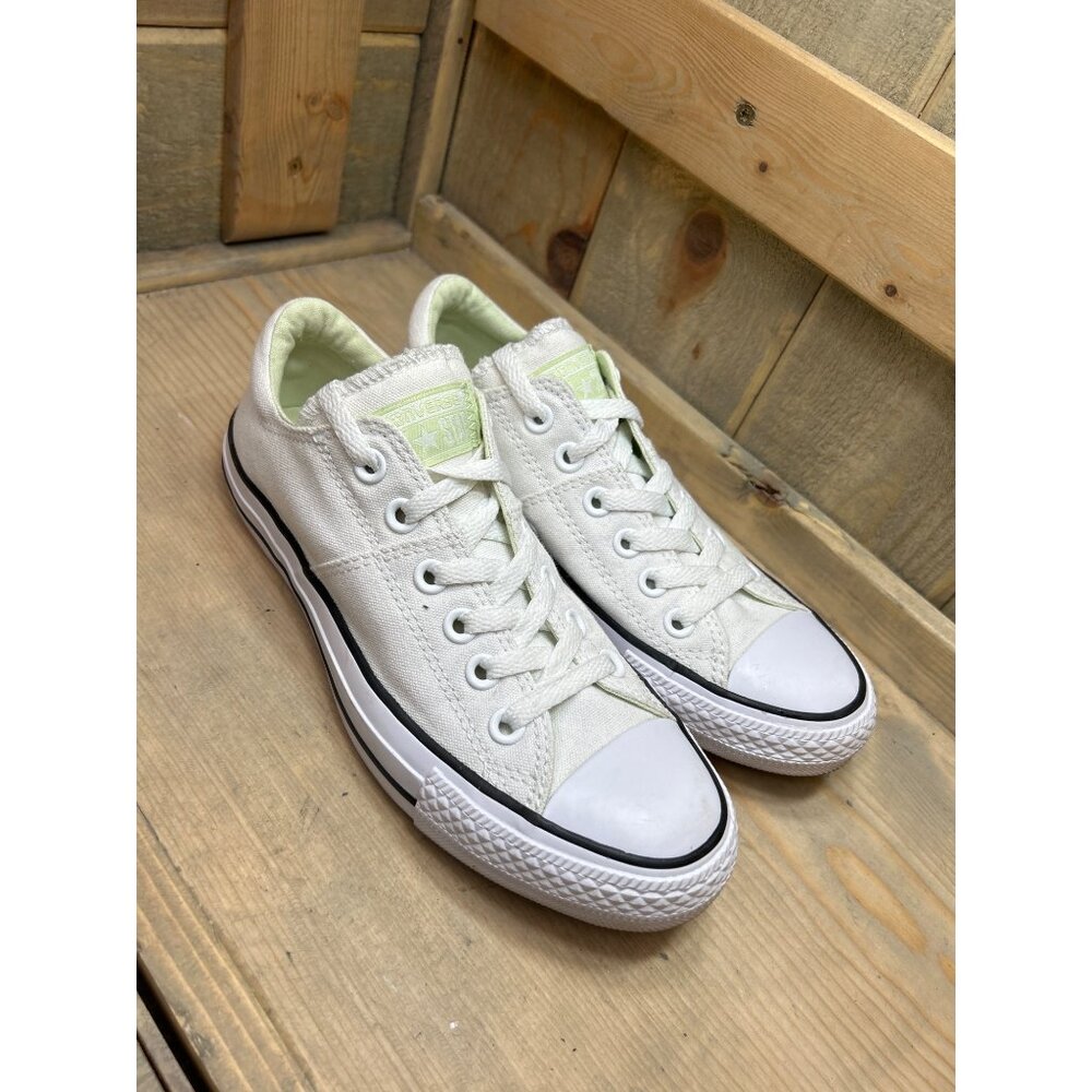 US7 Converse Low Womens Off White Day Glo Shoes Sneakers Lime All Stars 551520f